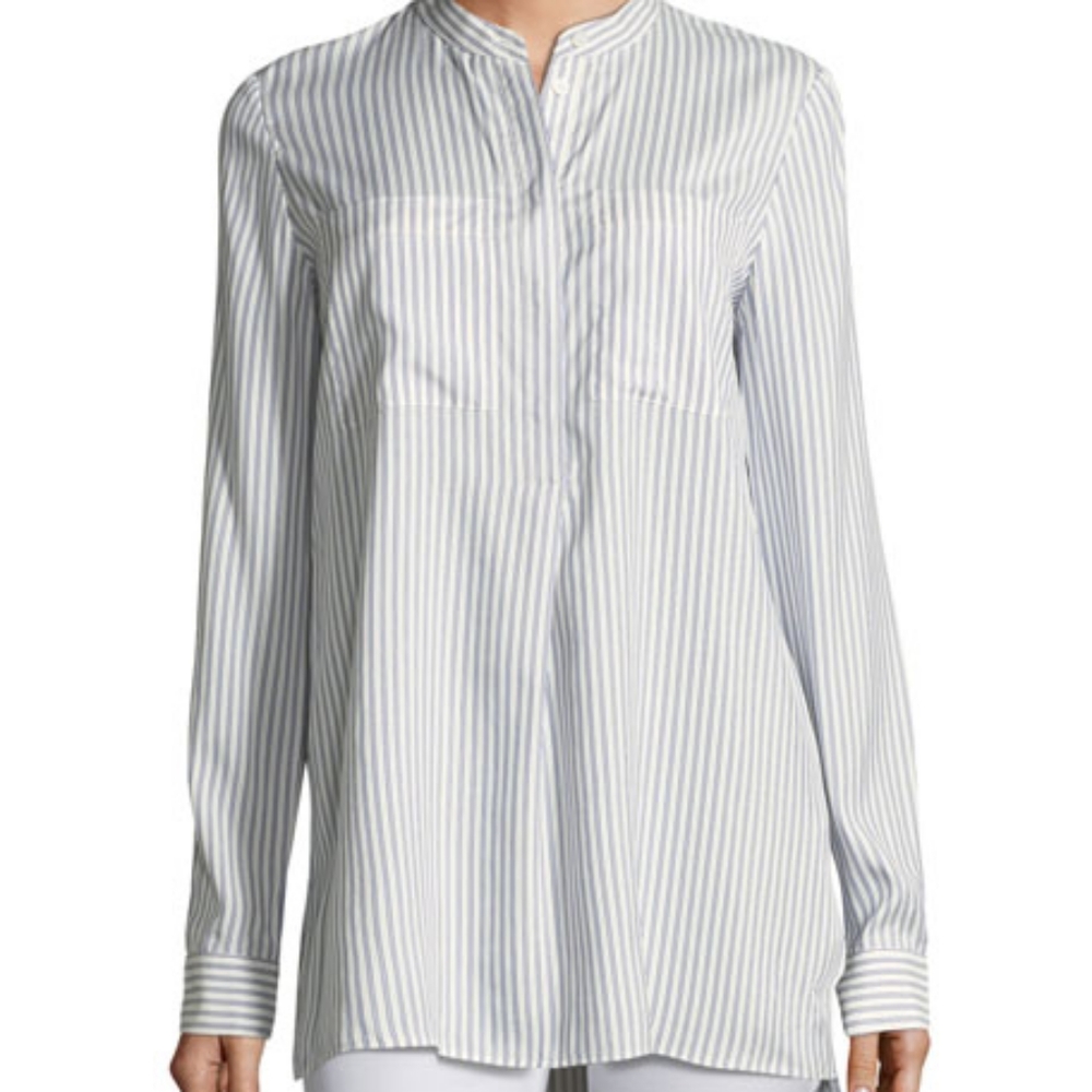 Polina striped silk blouse Lafayette 148 ny